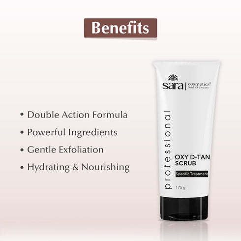 Sara Oxy D-TAN® Scrub for Skin Tone Correction for Oily and Blemish Prone Skin | De-tan for Men and Women | Pack of 2 | 2x175g